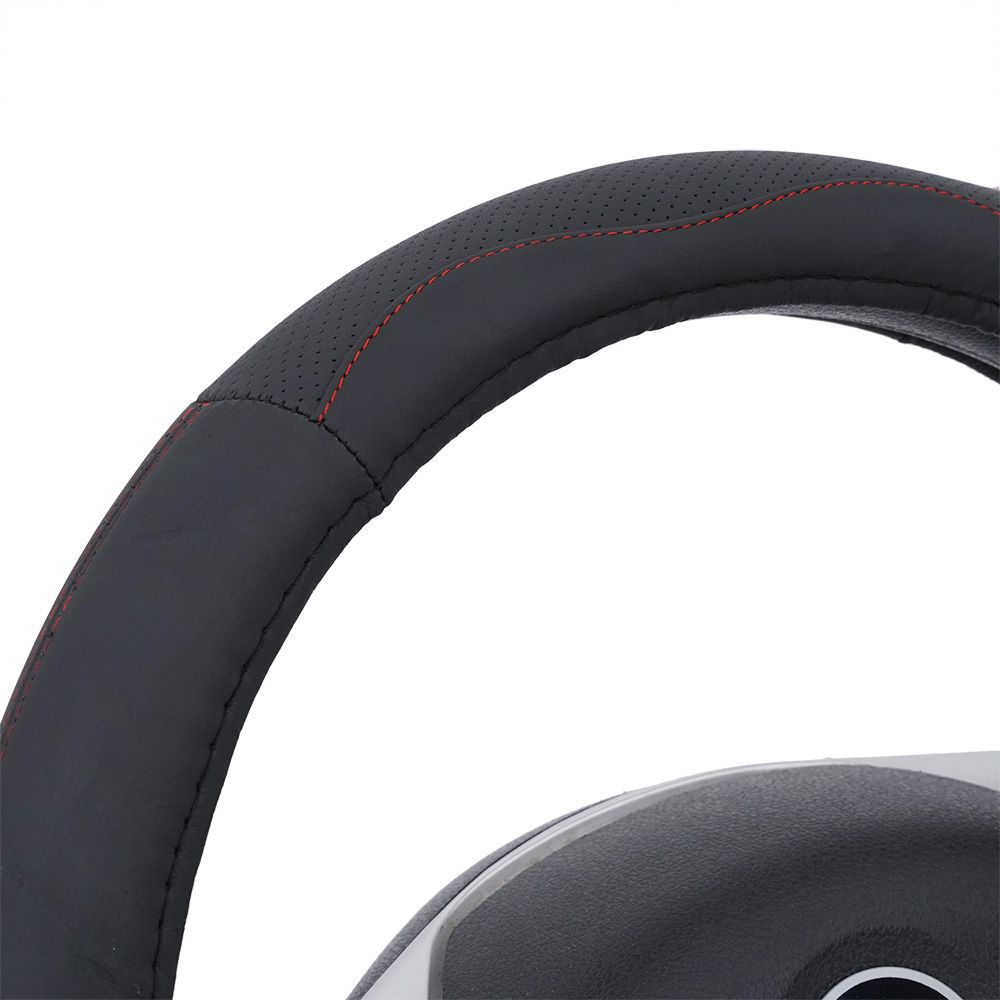 Leather steering wheel cover