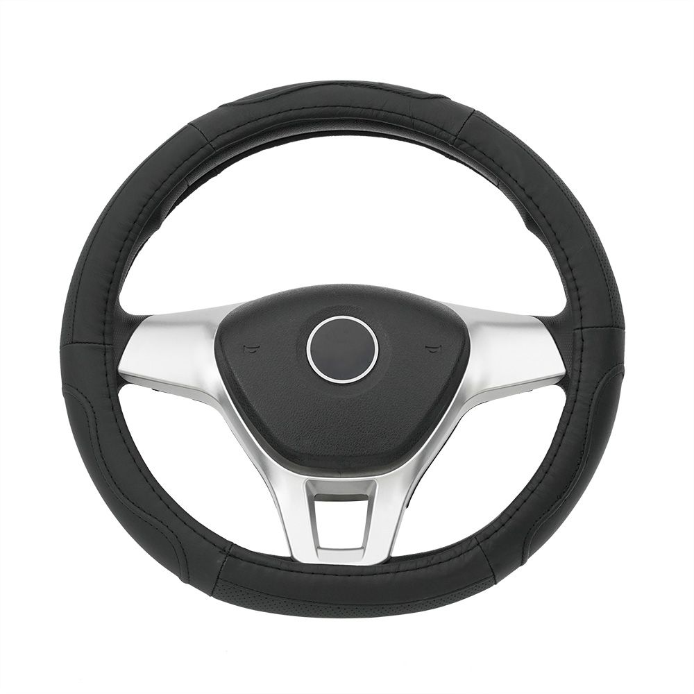 Leather steering wheel cover