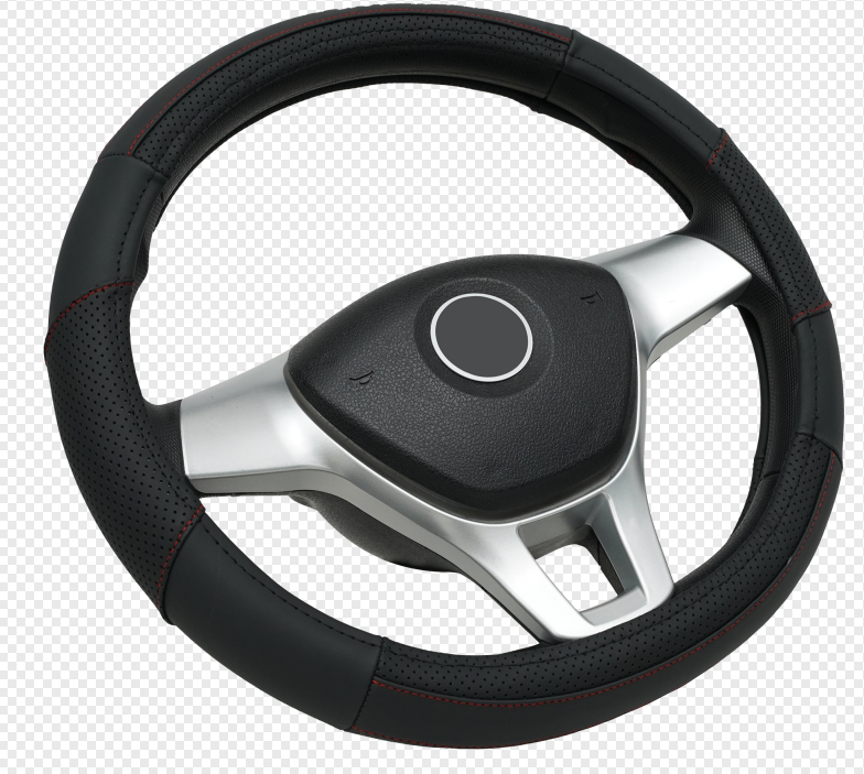 Leather steering wheel cover