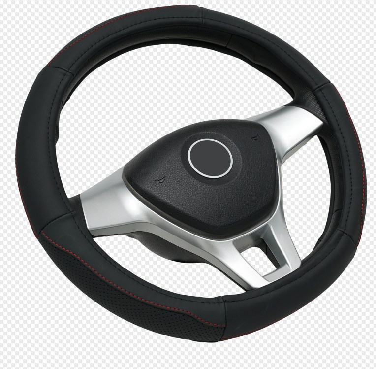 Leather steering wheel cover